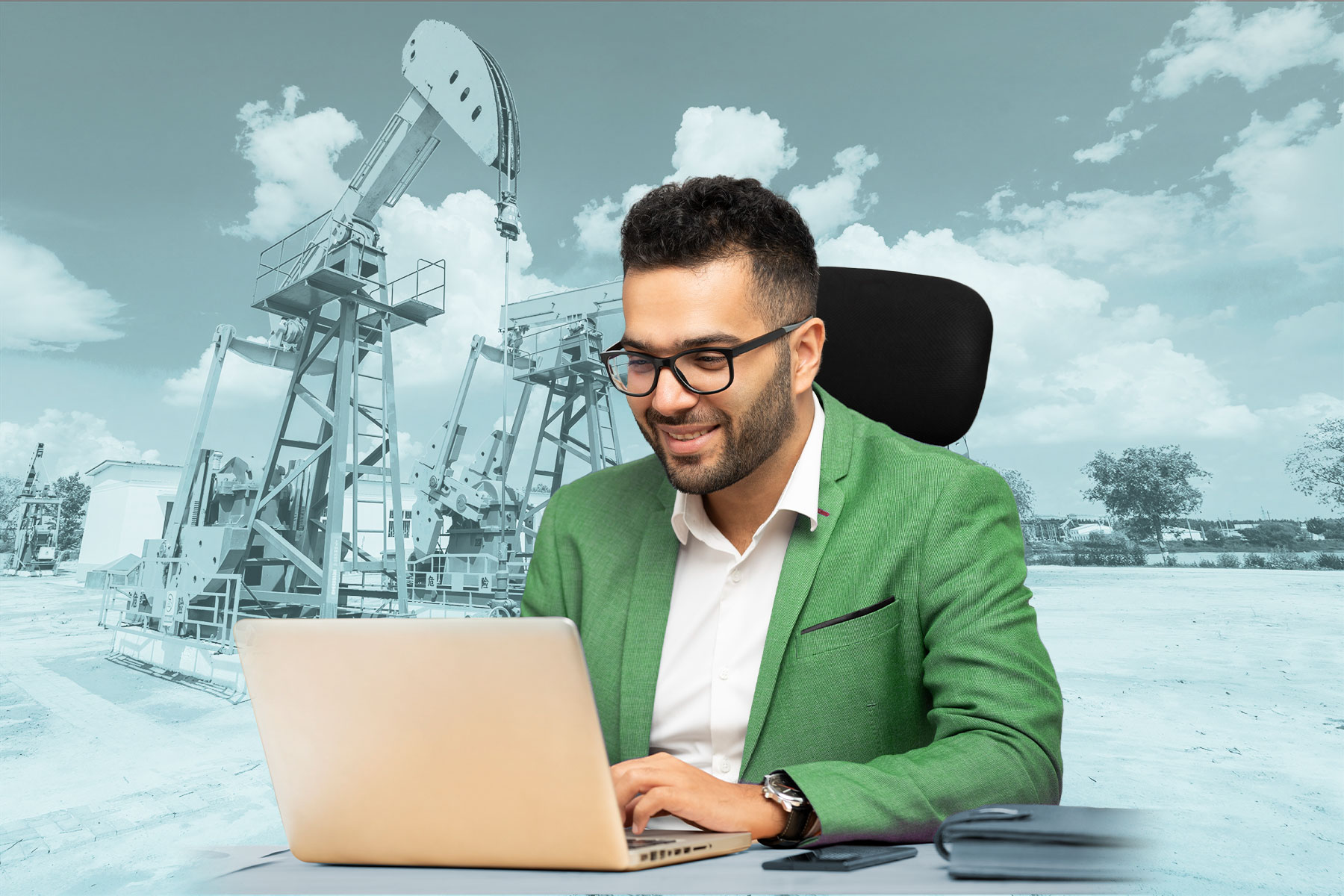 Oil-drilling-officeworker-energy